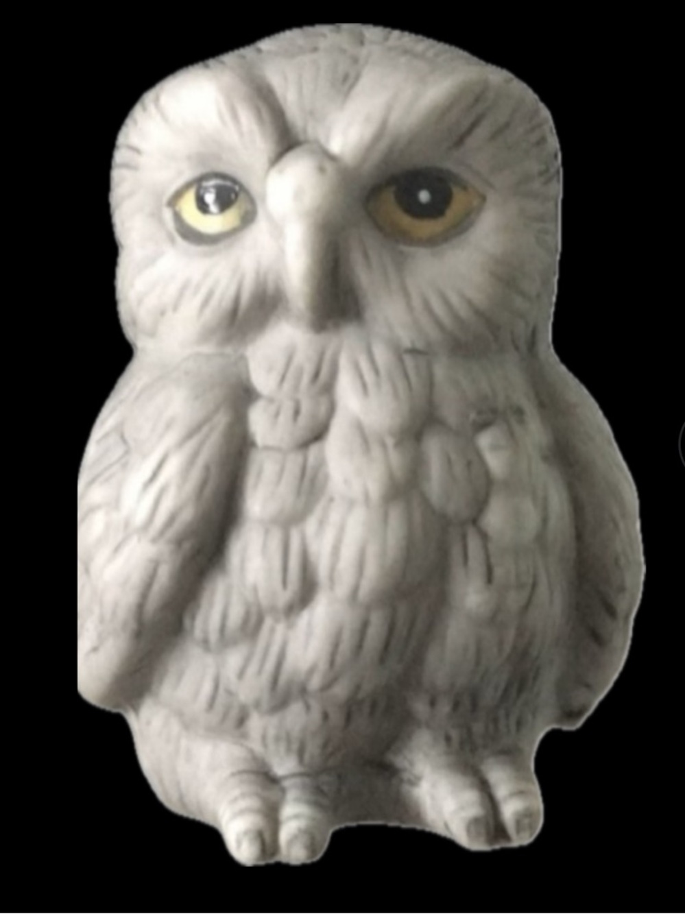 Ceramic Owl Figurine Grey 2.5" Mini - Realistic Home Office Decor